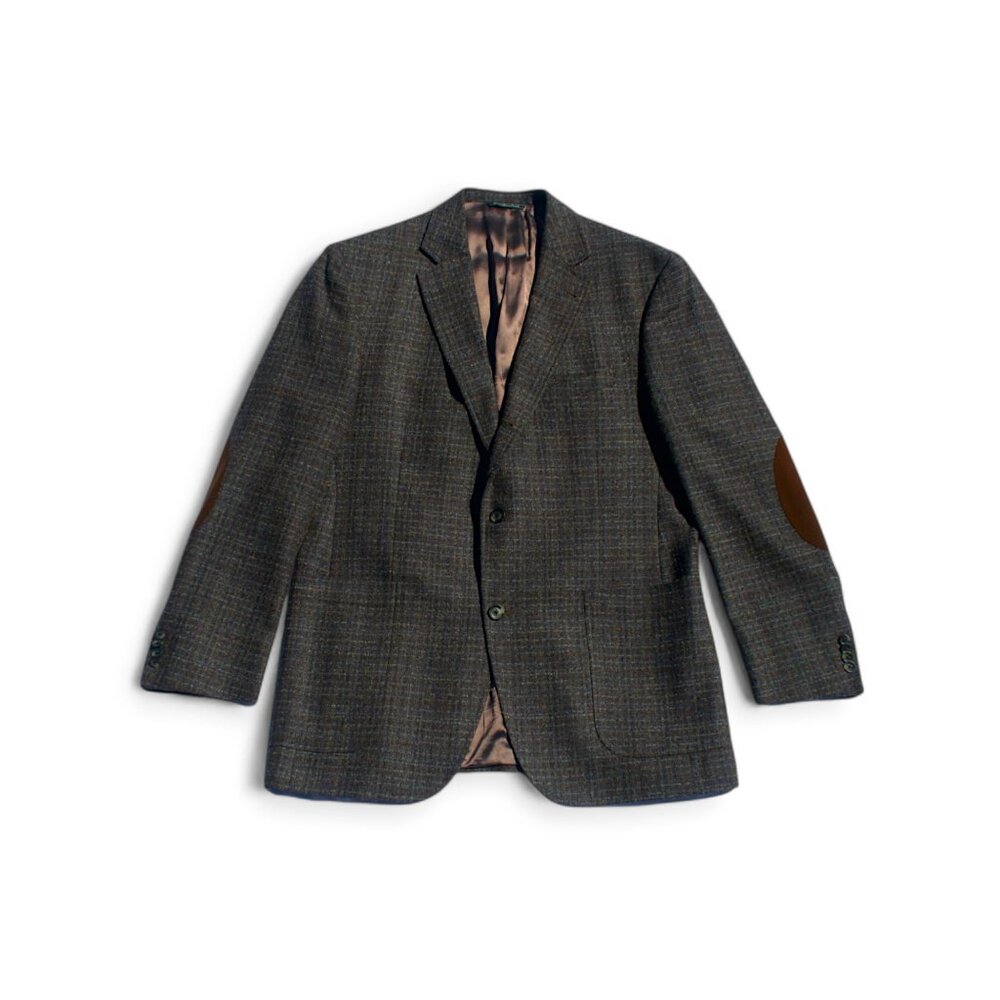 🇨🇦 Savile Row Gold Wool Sport Coat (Charcoal/Blue)